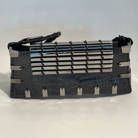 VBH Italia Diva First Edition Crocodile Black & Sterling Silver Hand Bag - Picture 1 of 9
